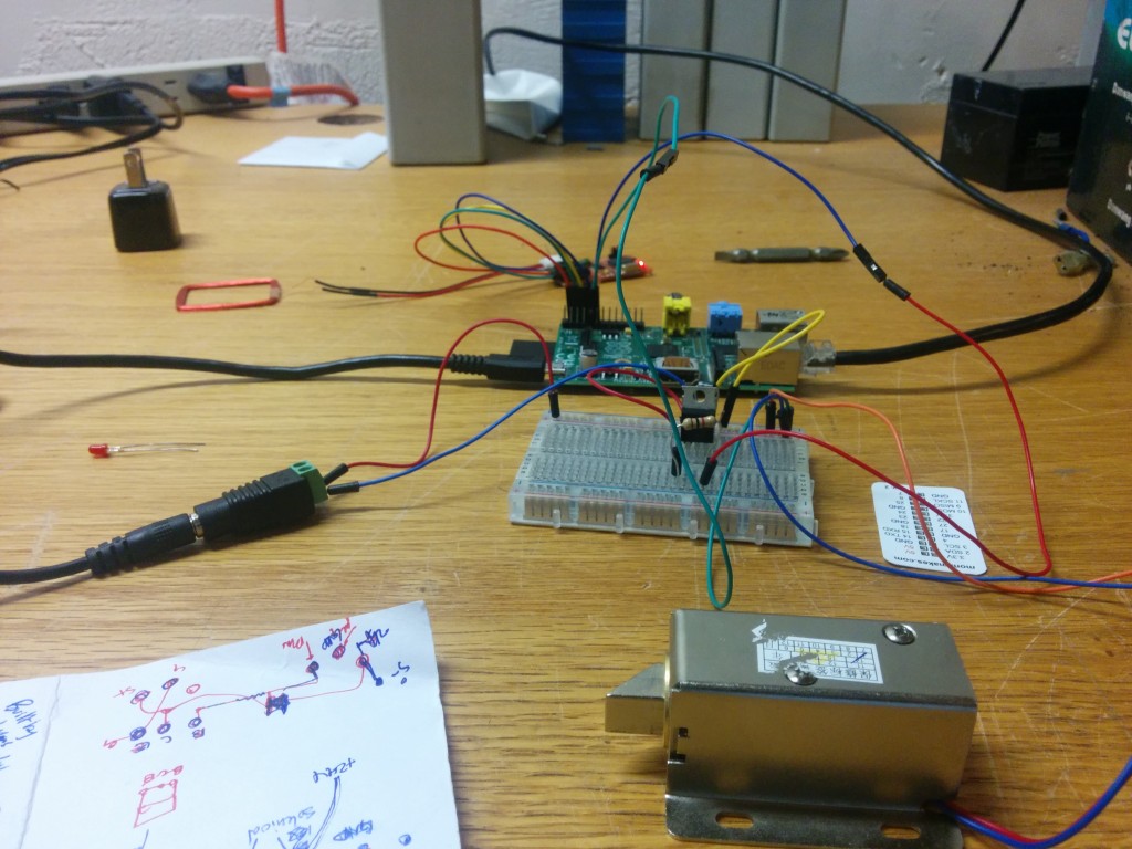 Solenoid,circuit, raspberry pi, rfid reader